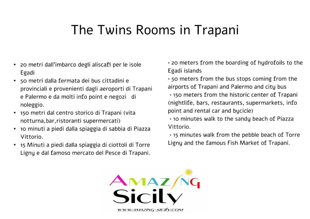 The Twins Rooms In Trapani 1 Exterior foto